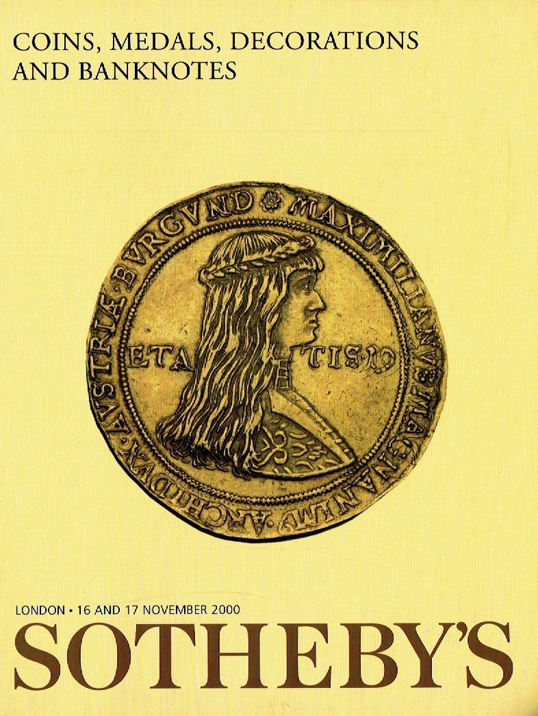 Sothebys & 17th November 2000 Coins, Medals, Decorations and Bank (Digital Only)