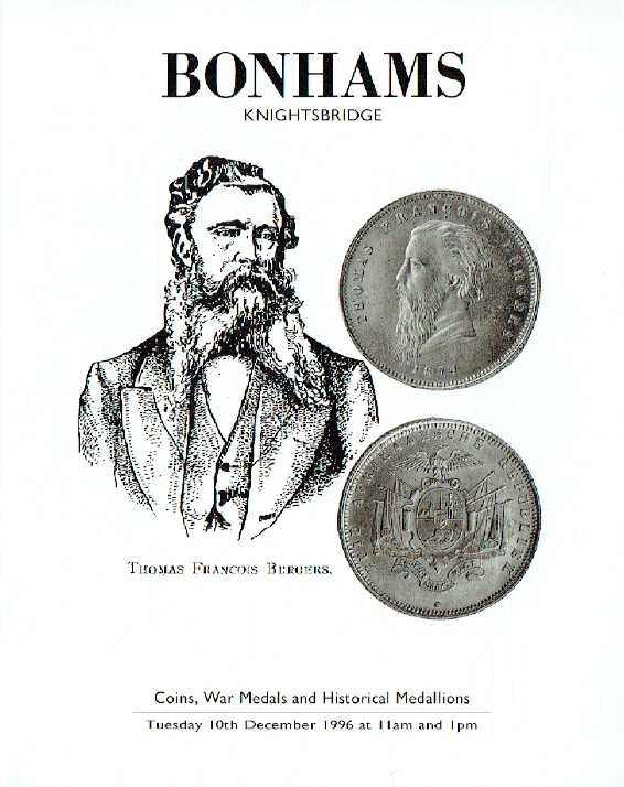 Bonhams December 1996 Coins, War Medals & Historical Medallions (Digitial Only)