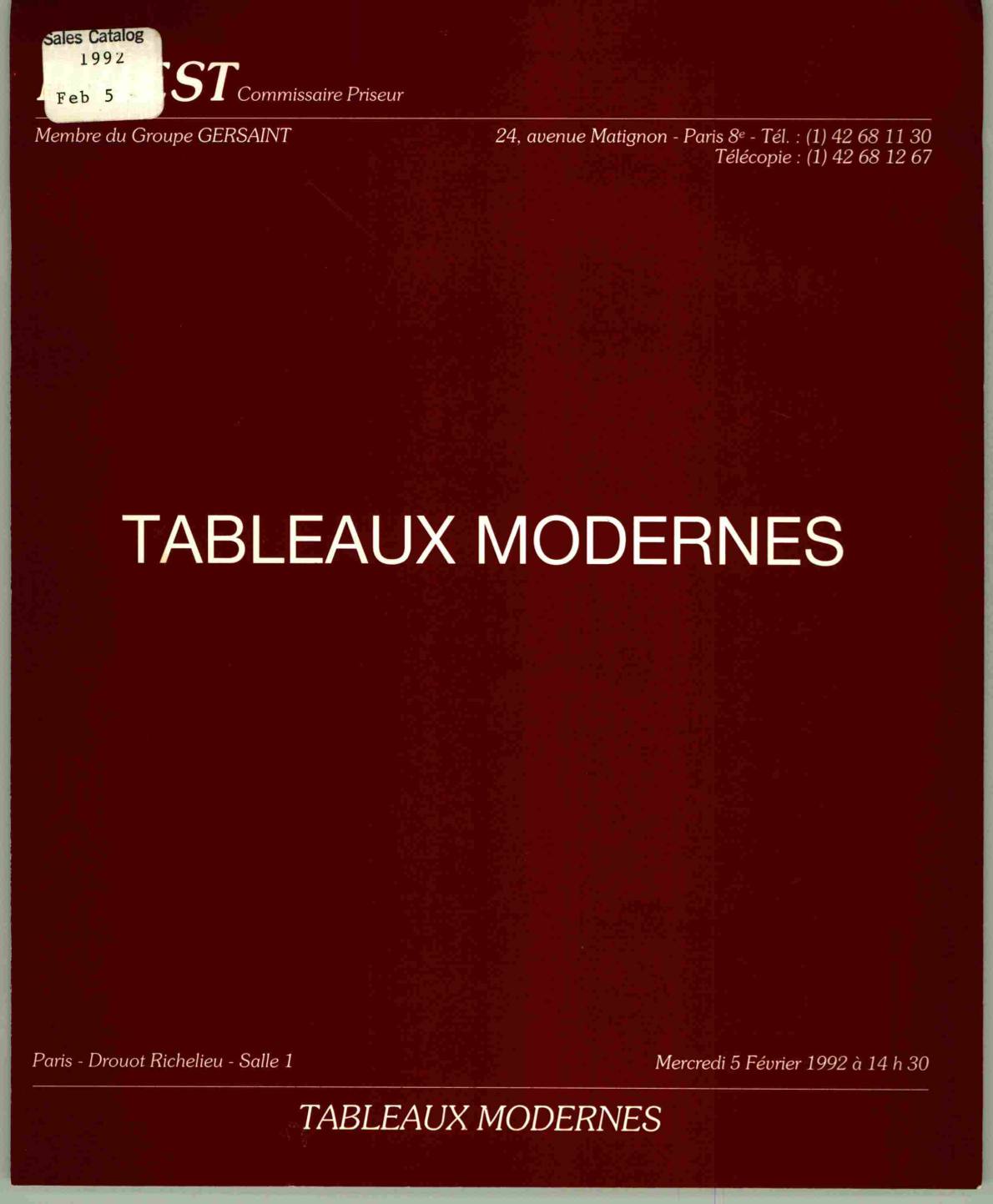 Francis Briest February 1992 Modern Art (Digital only)