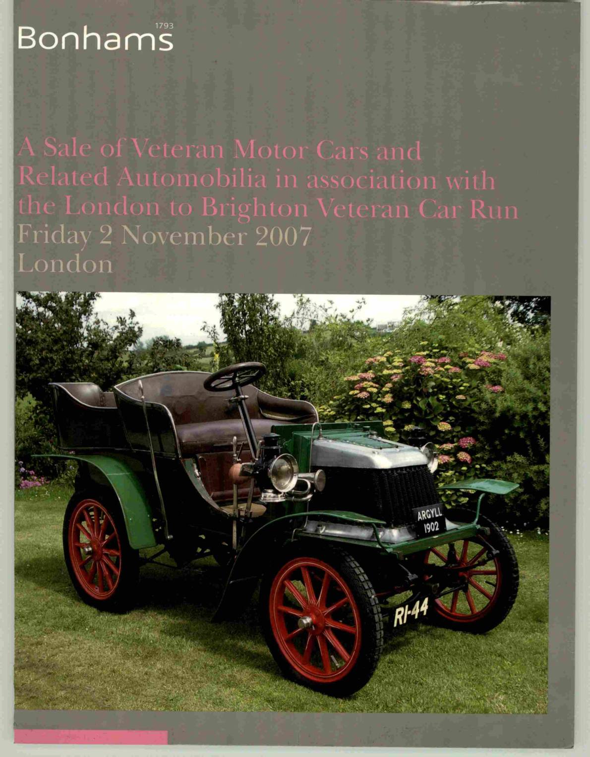 Bonhams November 2007 Collectors Cars, Toys, Models, Automobila (Digital only)