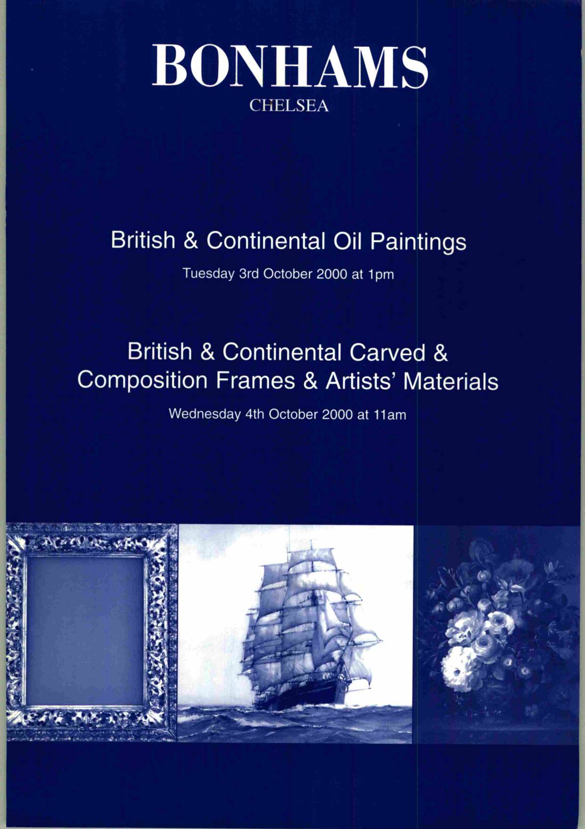 Bonhams Oct 2000 British & Continental Oil Paintings and British (Digital only)