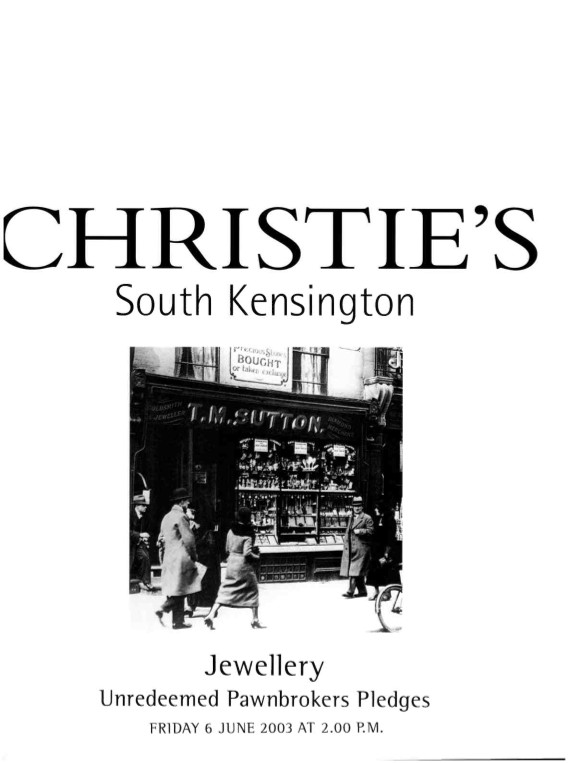 Christies June 2003 Jewellery - Unredeemed Pawnbrokers Pledges (Digital only)