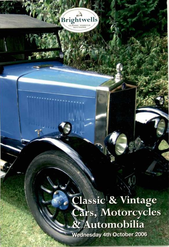 Brightwells October 2006 Classic & Vintage Cars, Motorcycles etc., (Digital only