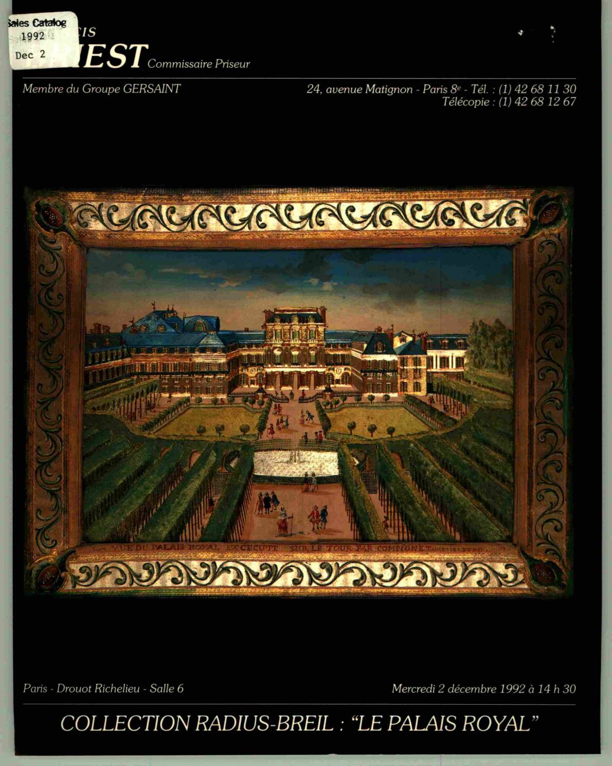 Briest December 1992 Radius-Breil Collection The Royal Palace (Digital only)