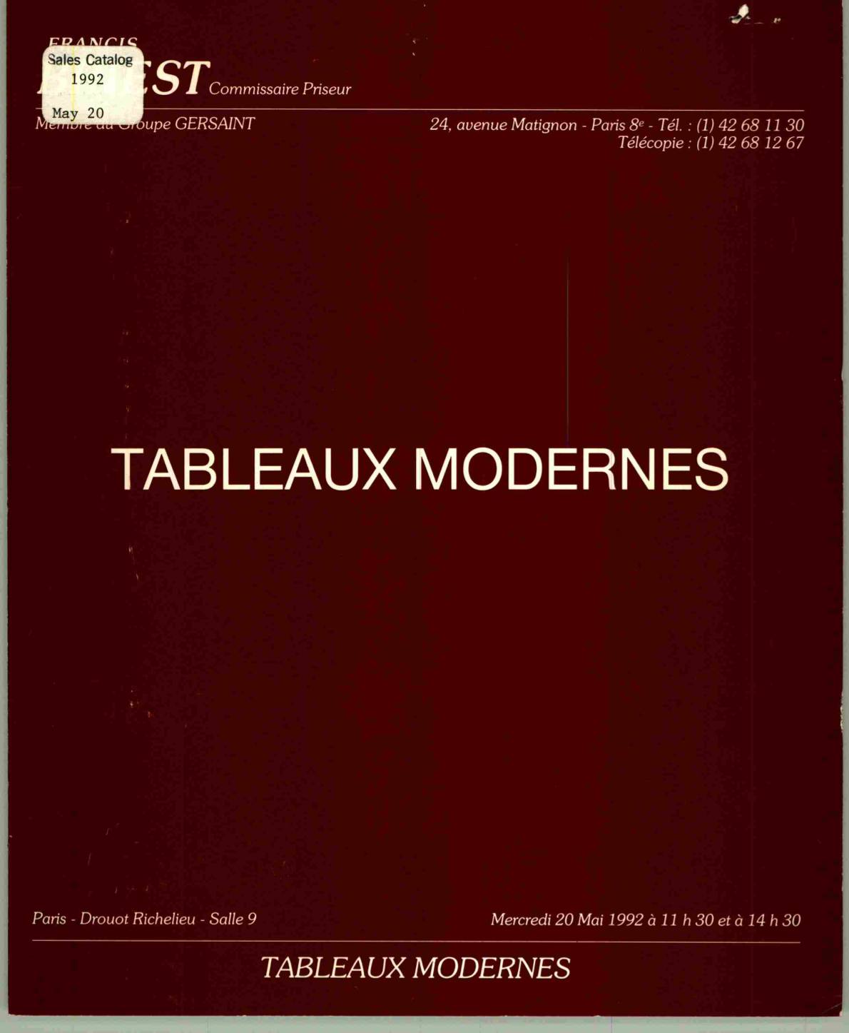 Briest May 1992 Modern Paintings (Digital only)