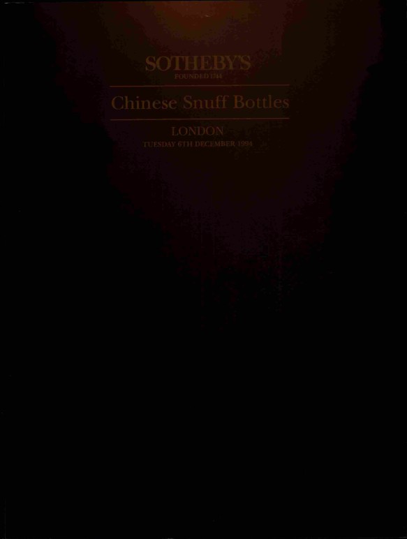 Sothebys December 1994 Chinese Snuff Bottles (Digital only)