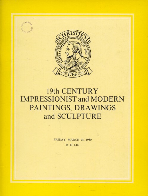 Christies March 1980 19th Century Impressionist & Modern Paintings, Sculpture
