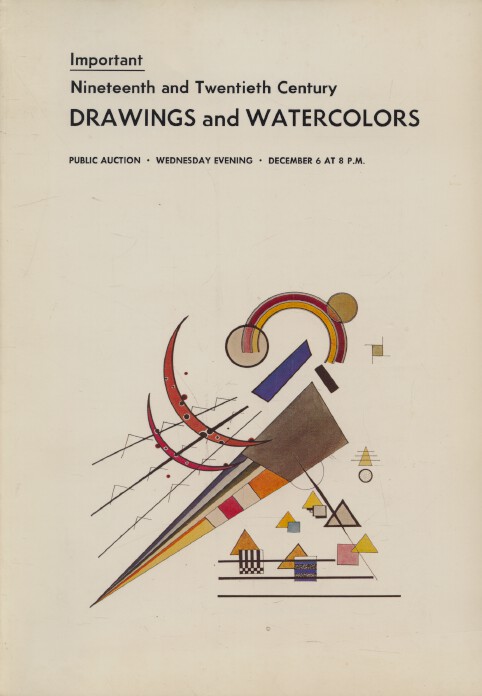 Parke-Bernet Dec 1972 Important 19th & 20th Century Drawings & Watercolors