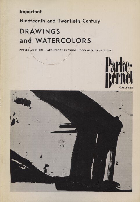Parke-Bernet Dec 1971 Important 19th & 20th Century Drawings & Watercolors