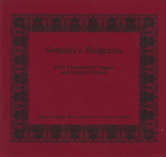 Sothebys March 1975 Photograps & Related Material