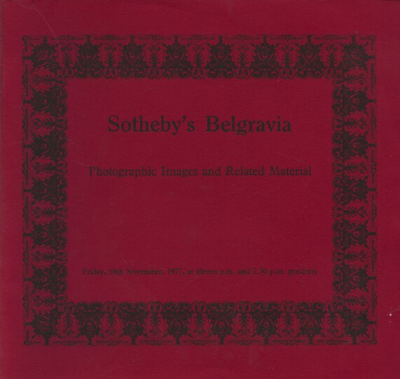 Sothebys November 1977 Photographs & Related Material