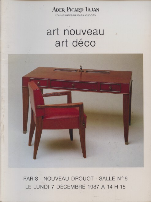 Ader Picard Tajan December 1987 Art Nouveau and Art Deco