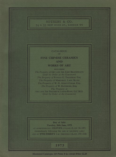 Sothebys June 1973 Fine Chinese Ceramics and Works of Art