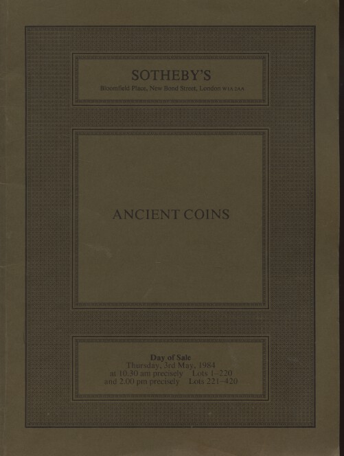 Sothebys May 1984 Ancient Coins of the Greek, Roman & Byzantine Series