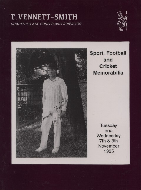 Vennett-Smith November 1995 Sport, Football and Cricket Memorabilia