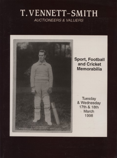 Vennett-Smith March 1998 Sport, Football and Cricket Memorabilia