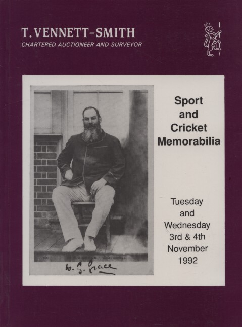 Vennett-Smith November 1992 Sport and Cricket Memorabilia