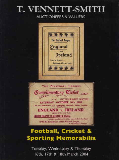 Vennett-Smith March 2004 Football, Cricket & Sporting Memorabilia