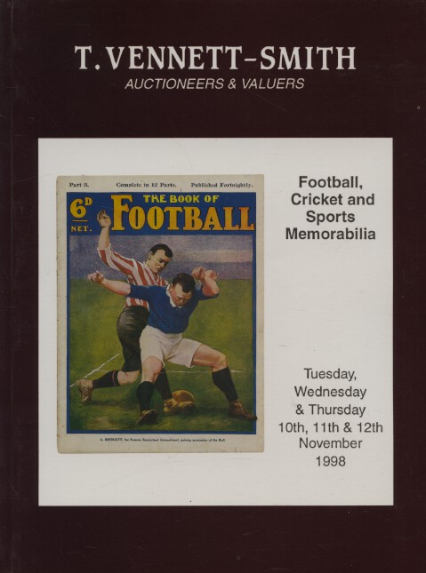 Vennett-Smith November 1998 Football, Cricket and Sports Memorabilia