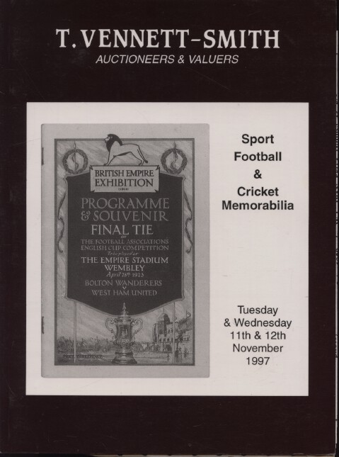 Vennett-Smith November 1997 Sport, Football and Cricket Memorabilia