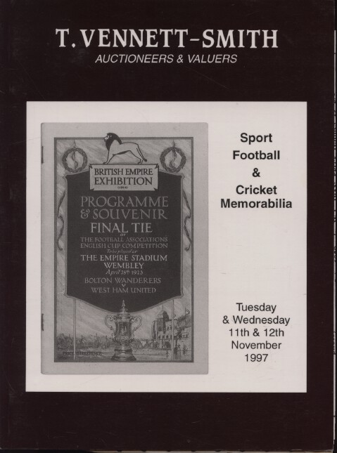 Vennett-Smith November 1997 Sport, Football and Cricket Memorabilia