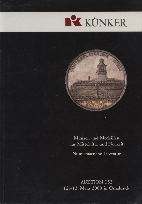 Kunker March 2009 Coins & Medals Medieval to Modern Times, Numismatic Literature