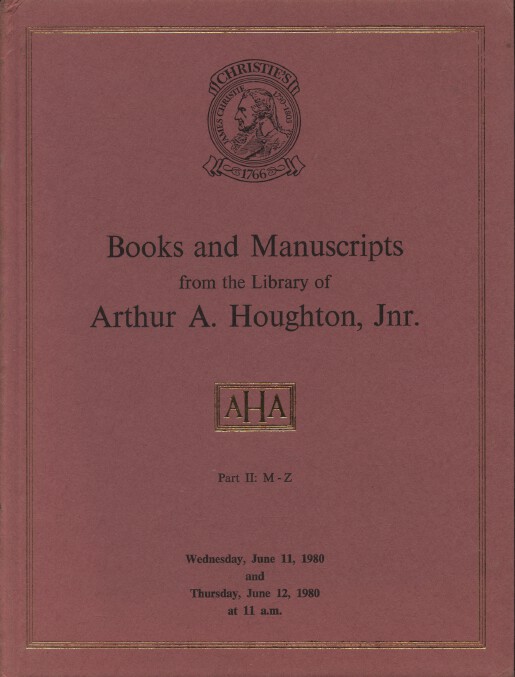Christies June 1980 Books & Manuscripts from Library of Arthur Houghton Part II