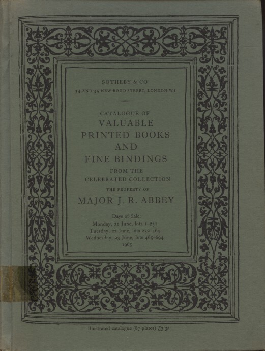 Sothebys June 1965 Valuable Printed Books & Fine Bindings Coll. (Digital only)