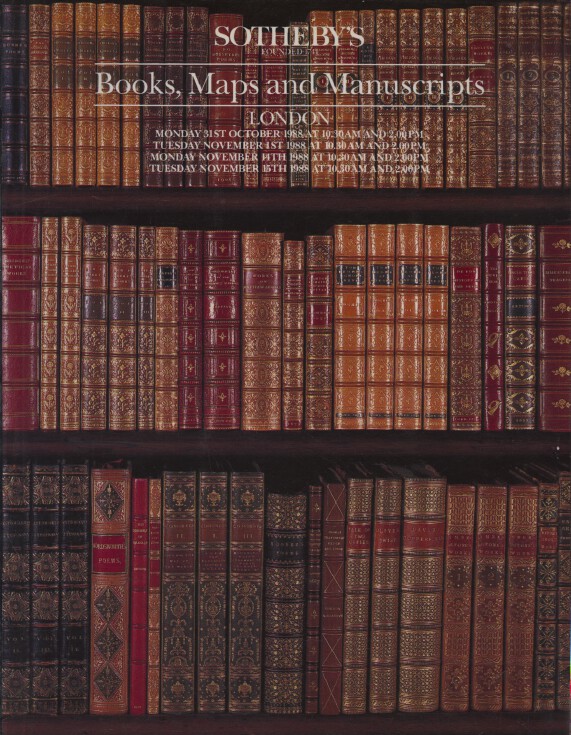 Sothebys October/November 1988 Books, Maps and Manuscripts (Digital only)