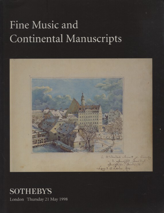Sothebys May 1998 Fine Music and Continental Manuscripts