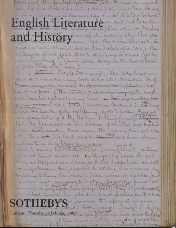 Sothebys February 2000 English Literature and History