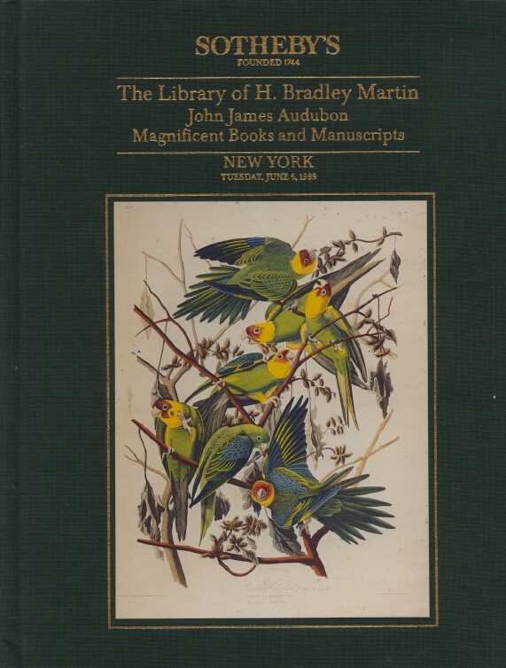 Sothebys June 1989 H. Bradley Martin Magnificent Books & Manuscripts - Audubon
