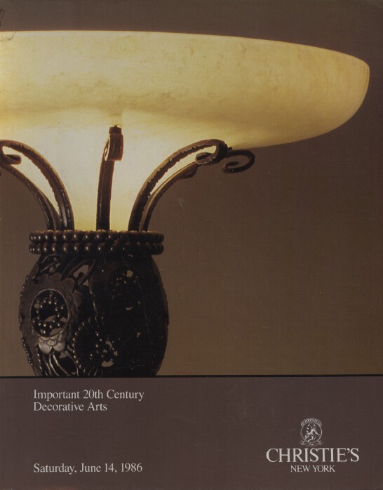 Christies June 1986 Important 20th Century Decorative Arts (Digital only)