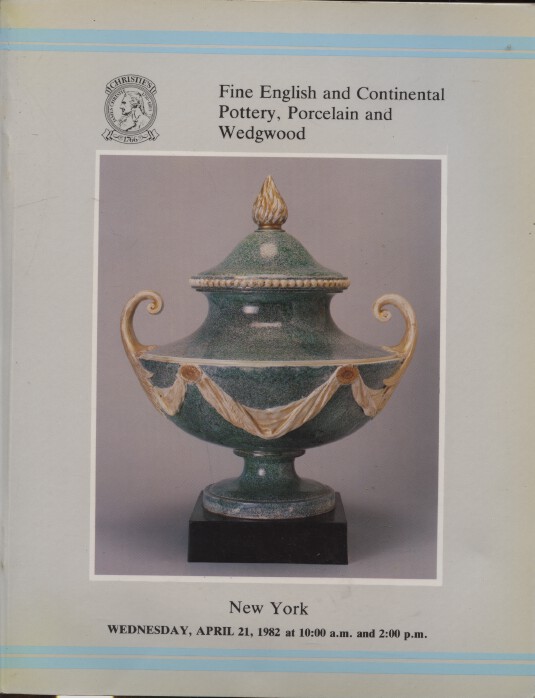 Christies April 1982 Fine English & Continental Pottery, Porcelain and Wedgwood
