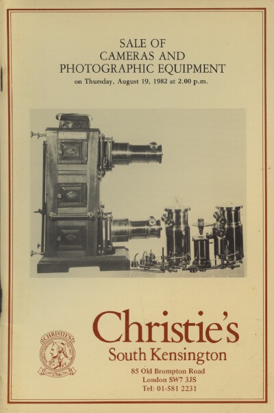 Christies August 1982 Cameras & Photographic Equipment