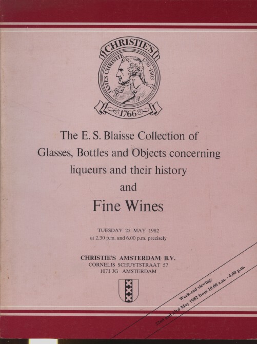 Christies 1982 Blaisse Collection of Glasses Bottles & Wine related items, Wine - Click Image to Close