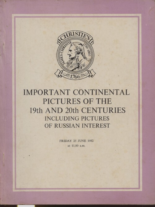 Christies June 1982 Important Continental Pictures inc. Russian interest