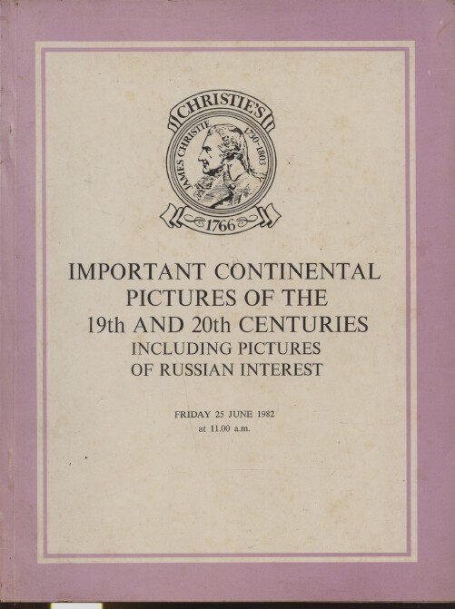 Christies June 1982 Important Continental Pictures inc. Russian interest