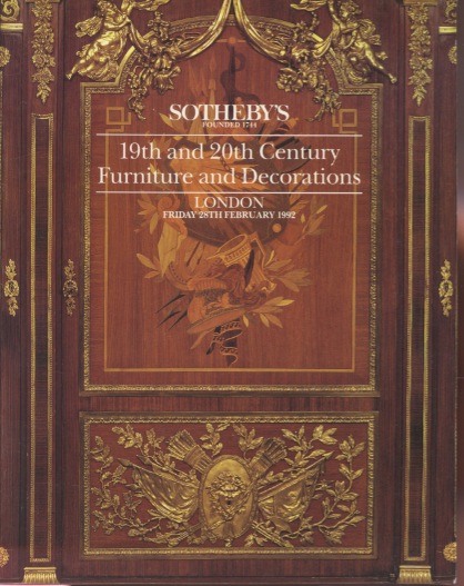 Sothebys 1992 19th and 20th Century Furniture and Decorations