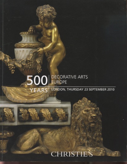 Christies September 2010 500 Years Decorative Arts Europe - Click Image to Close