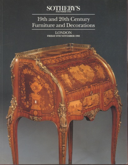 Sothebys 1992 19th and 20th Century Furniture & Decorations