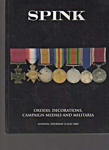 Spink 2005 Orders, Decorations, Campaign Medals, Militaria