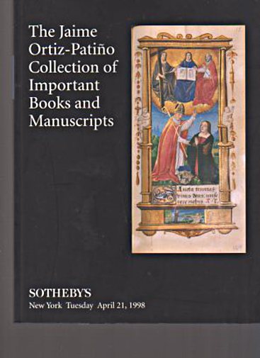 Sothebys 1998 Patino Collection Important Books & Manuscripts