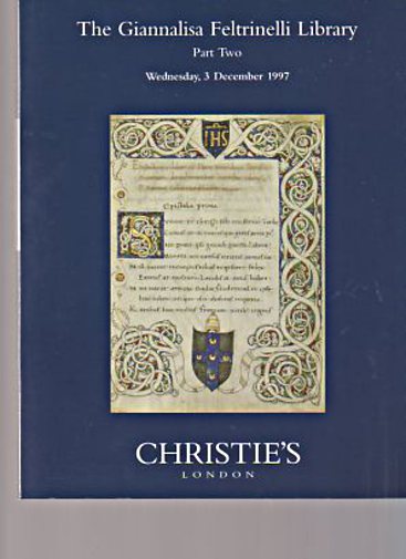Christies 1997 The Giannalisa Feltrinelli Library Part Two