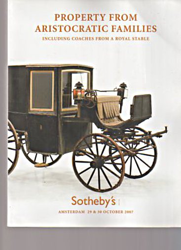 Sothebys 2007 Property from Aristocratic Families, Royal Coaches