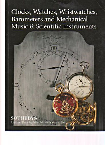 Sothebys 1996 Clocks, Watches, Music & Scientific Instruments