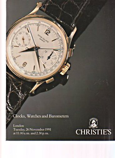 Christies November 1991 Clocks, Watches and Barometers