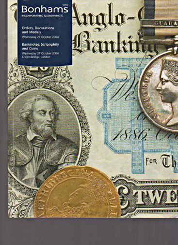 Bonhams October 2004 Orders, Decorations, Medals, Banknotes & Coins