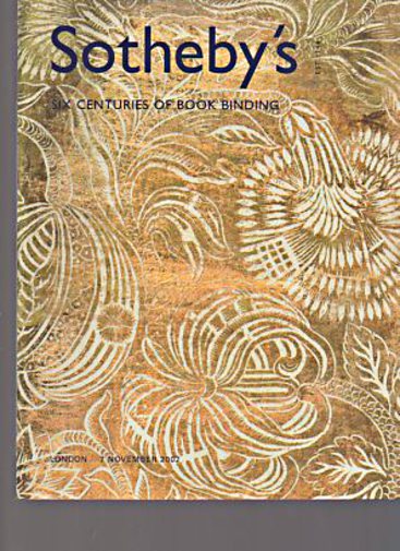 Sothebys November 2002 Six Centuries of Book Binding (Digital only)