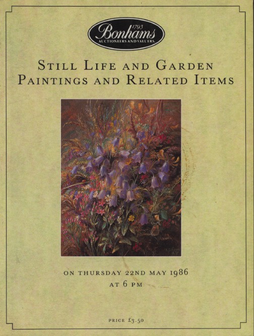 Bonhams May 1986 Still Life & Garden Paintings, Related items